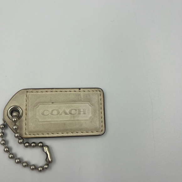 Vintage Coach Large Cream Leather Hang Tag Charm Tag Replacement Used - Picture 2 of 8